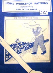 327 VINTAGE WORKSHOP 'BOY WITH HOE CUT OUT WOOD FIGURE PATTERN